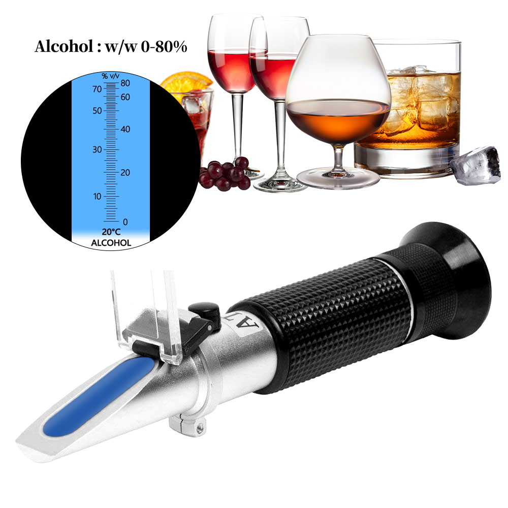 Marine Aquarium Refractometer - Handheld Alcohol Refractometer 0-80% Alcohol Content
