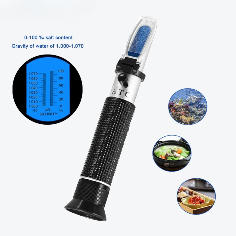 Marine Aquarium Refractometer - Handheld Aquarium Refractometer, 0-100% Salinity 1.000-1.070SG