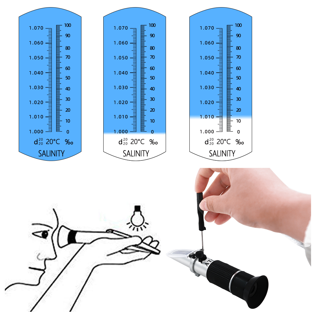Handheld Salinity Refractomete - Marine Aquarium Refractometer 评论和价格
