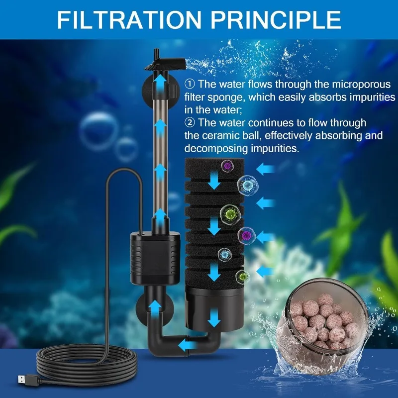 Quiet USB Aquarium Filter Sing - Marine Aquarium Overflow Box 评论和价格