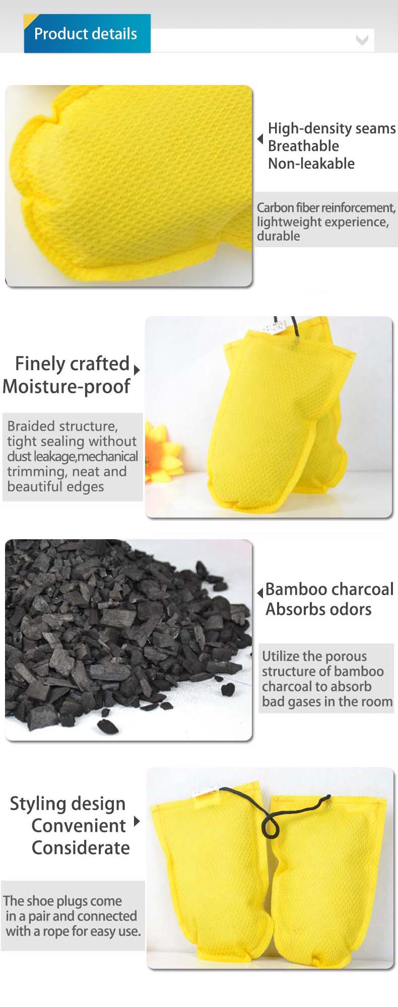 Bamboo Charcoal Shoe Inserts A - Activated Carbon Bag 评论和价格