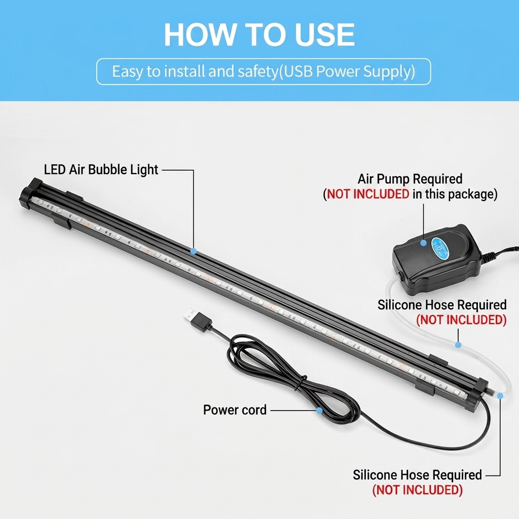 USB LED Aquarium Air Bubble Li - Marine Aquarium Nano 评论和价格
